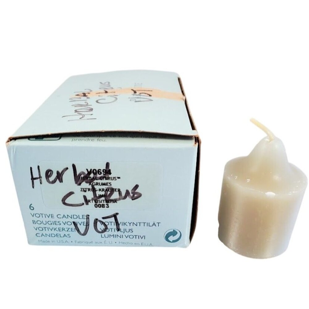 Vintage PartyLite Herbal Citrus Votive Candles NIB Y2K Aromatherapy Set of 6